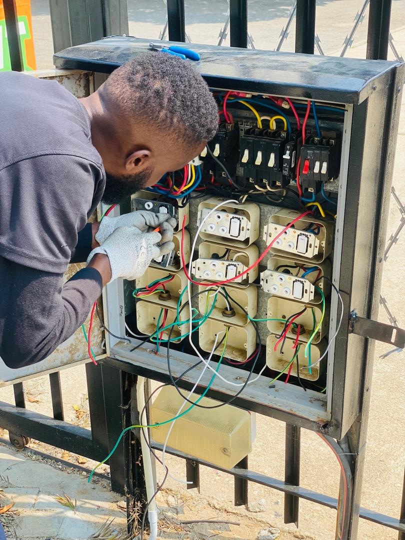 Electrician at work
