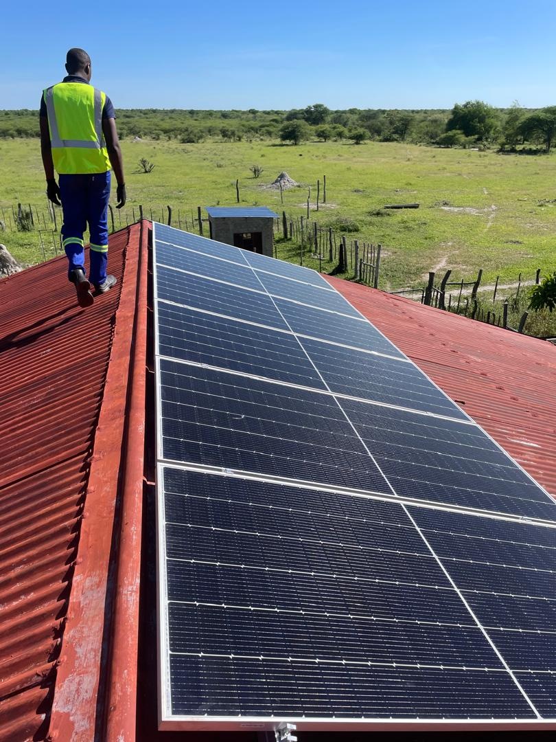 Solar installation in rural Namibia